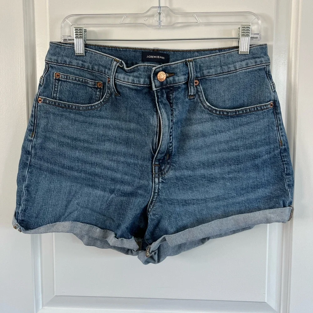J. Crew High Rise Medium Wash Denim Short Size 30